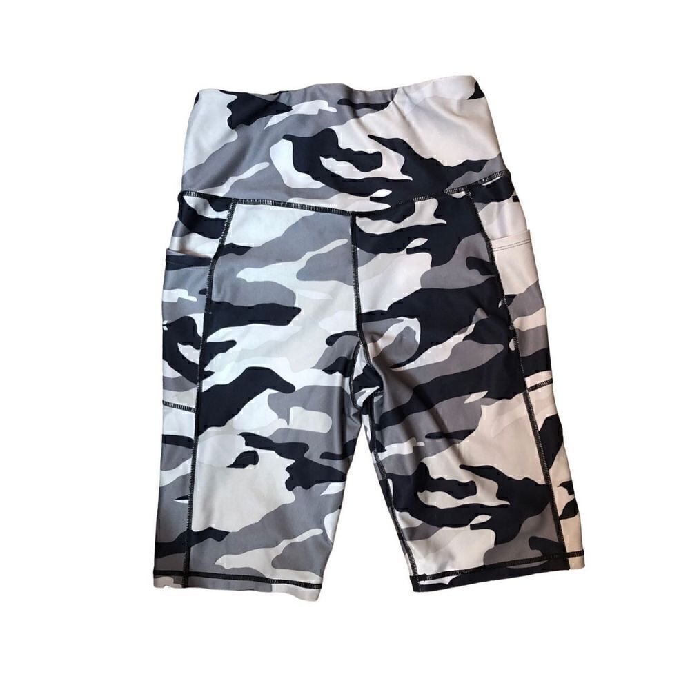 Nine West active wear camouflage black and gray workout shorts